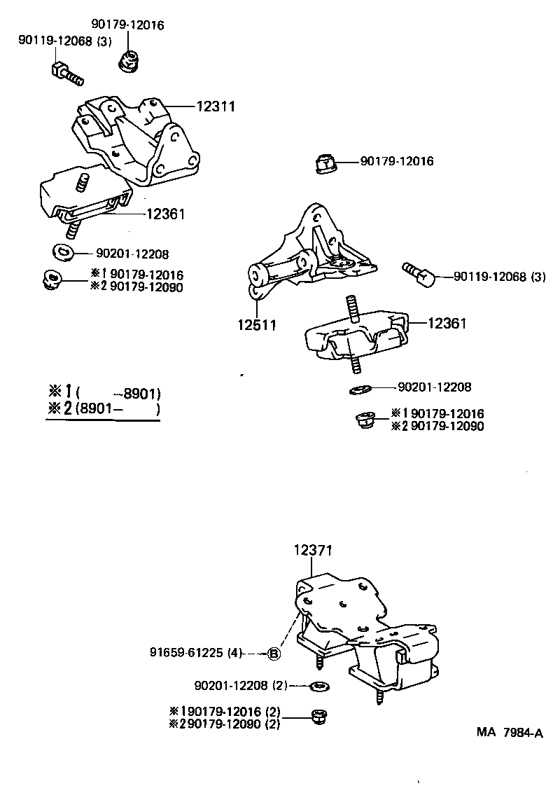 12511-61031 BRACKET, ALTERNATOR, NO.1 product image