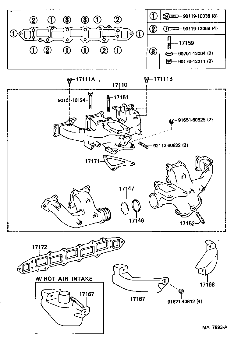 17140-68020 MANIFOLD, EXHAUST product image
