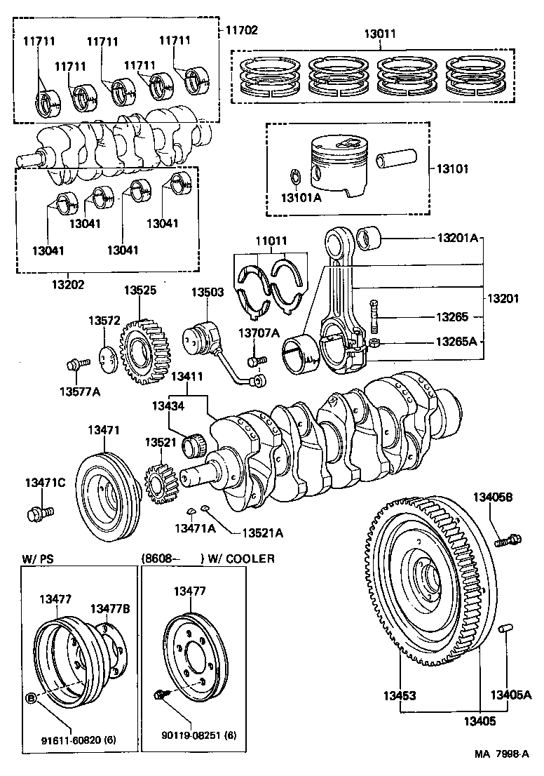 13104-54030 PISTON SUB-ASSY, W/PIN product image