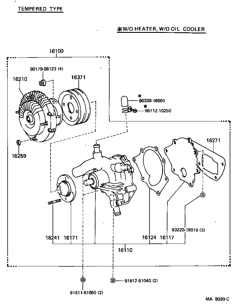 16100-69105 PUMP ASSY, ENGINE WATER product image