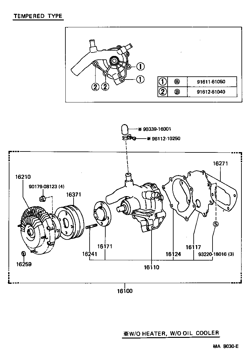 16100-69165 PUMP ASSY, ENGINE WATER product image