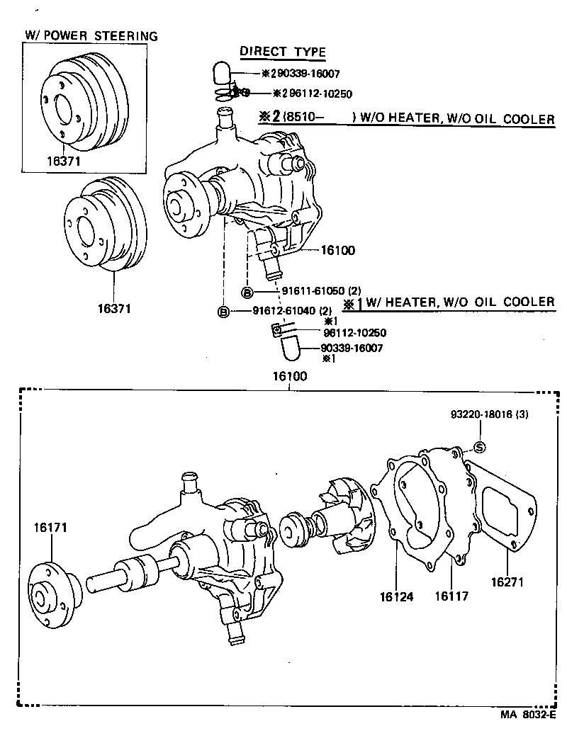16100-69105 PUMP ASSY, ENGINE WATER product image