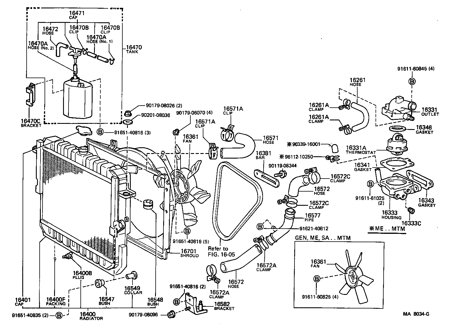 16573-61020 HOSE, RADIATOR, OUTLET product image