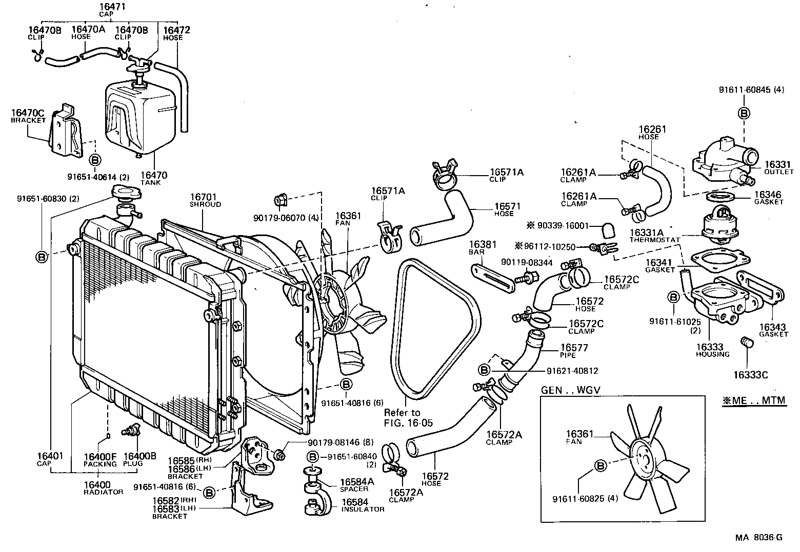 16381-61020 BAR, FAN BELT ADJUSTING product image
