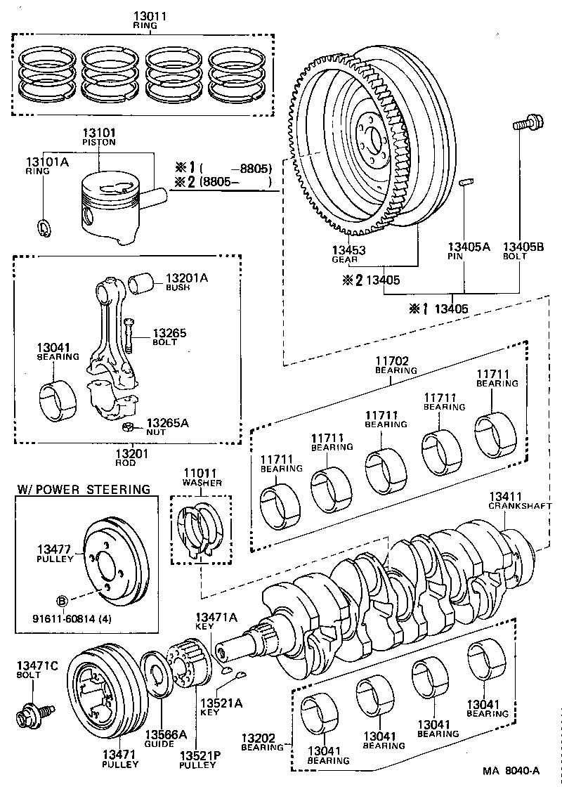 11705-56050 BEARING SET, CRANKSHAFT product image