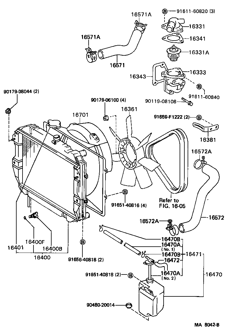 16573-61020 HOSE, RADIATOR, OUTLET product image