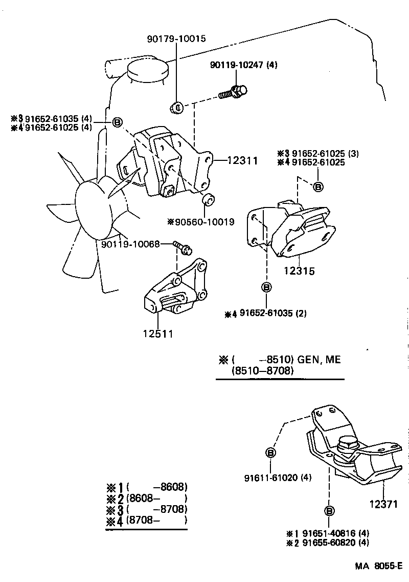12511-61031 BRACKET, ALTERNATOR, NO.1 product image
