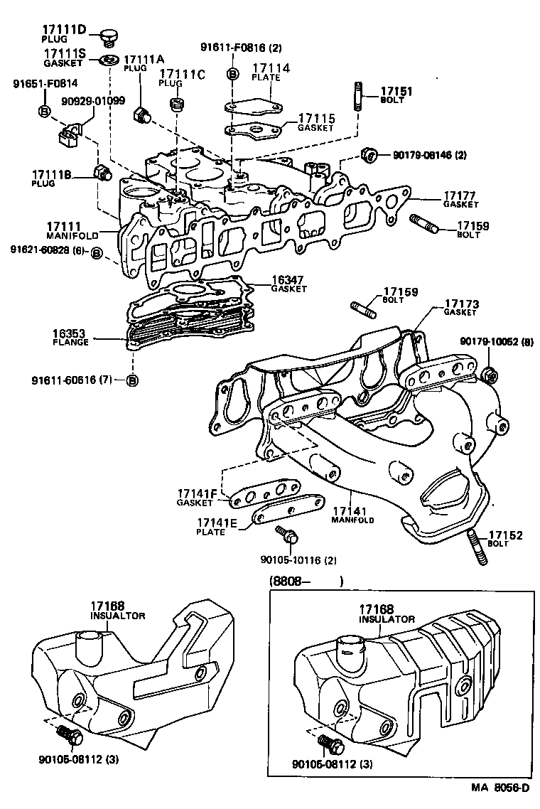 17167-35080 INSULATOR, EXHAUST MANIFOLD HEAT, NO.2 product image