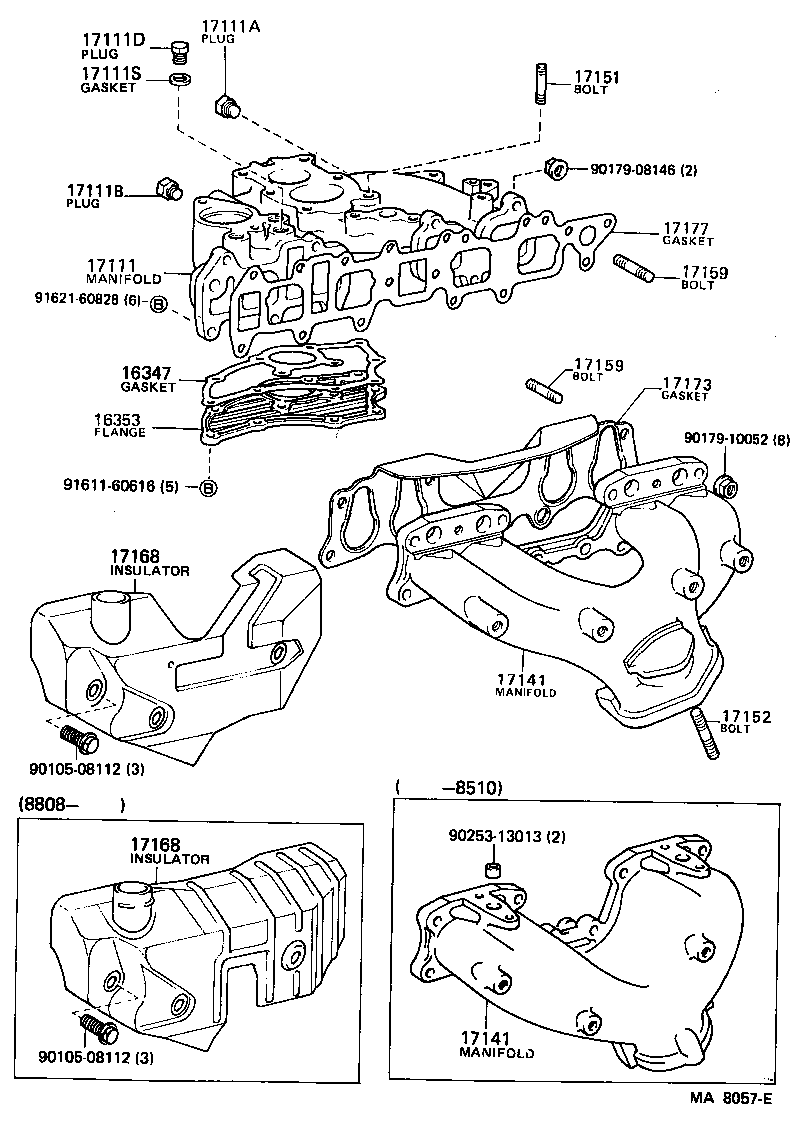 17167-35080 INSULATOR, EXHAUST MANIFOLD HEAT, NO.2 product image