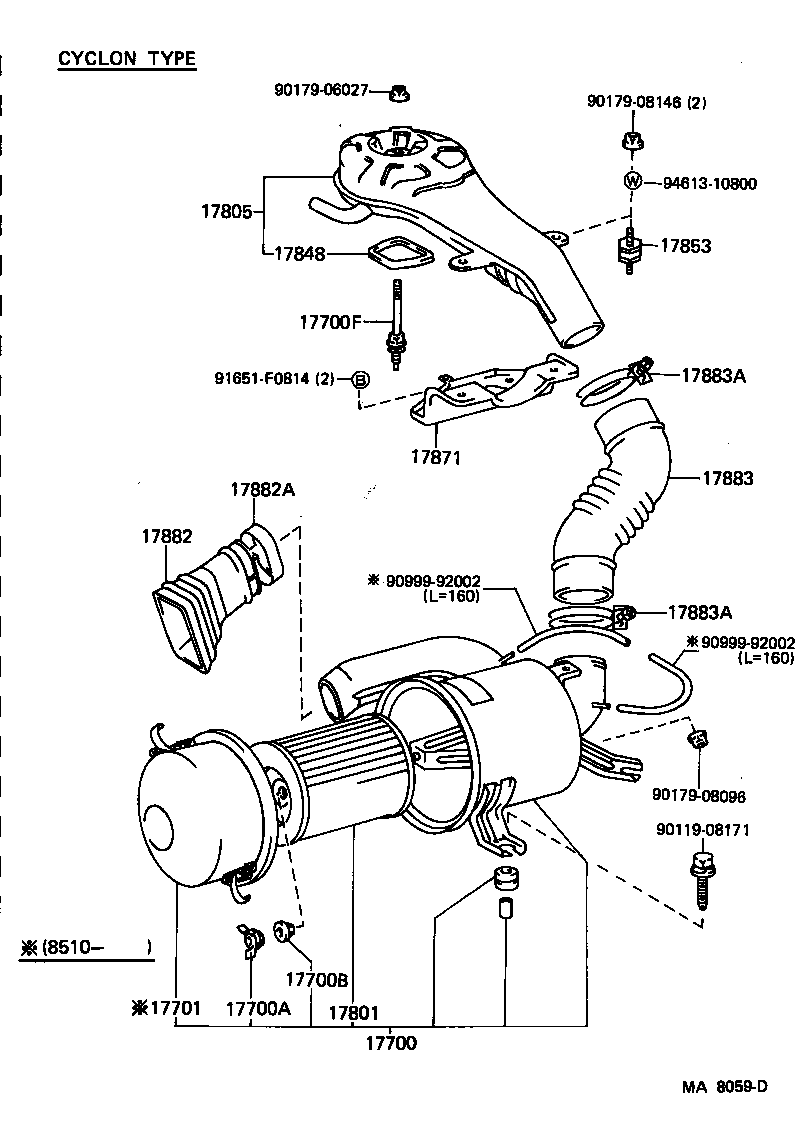 17700-58180 CLEANER ASSY, AIR product image