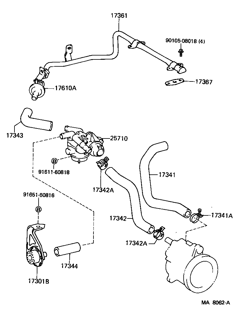 17344-35020 HOSE, NO.4(FOR AIR INJECTION SYSTEM) product image