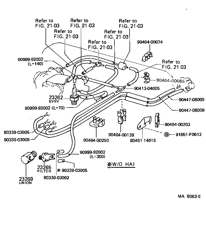 77759-61010 HOSE, NO.1(FOR AIR PIPE) product image