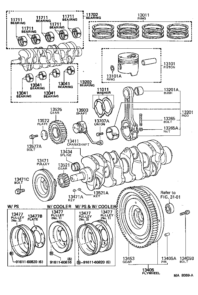 13205-68040 BEARING SET, CONNECTING ROD product image