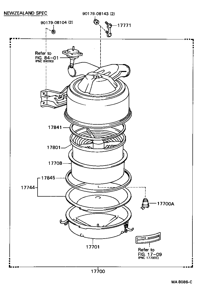 17700-73080 CLEANER ASSY, AIR product image