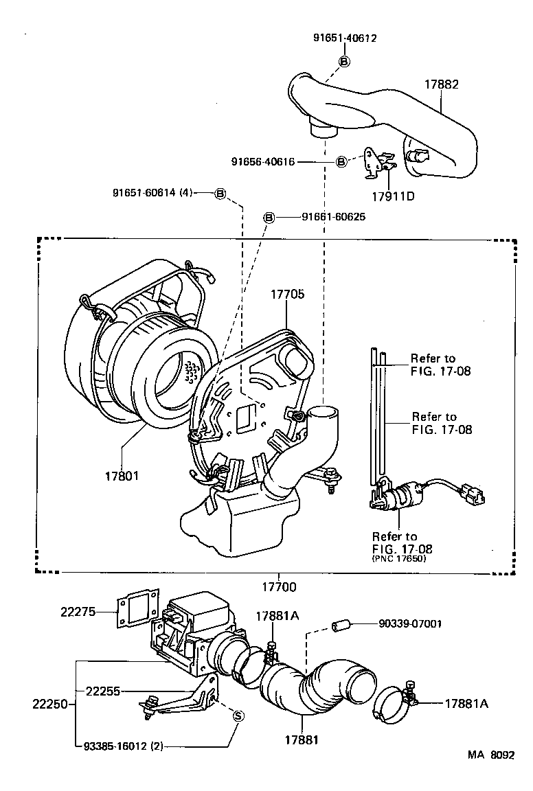 17301-16011 DUCT SUB-ASSY, AIR INLET, NO.1 product image