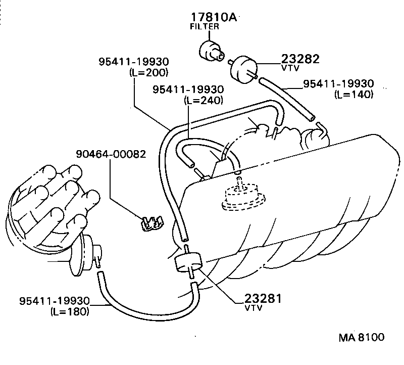17345-43030 HOSE, NO.5(FOR IDLE-UP) product image