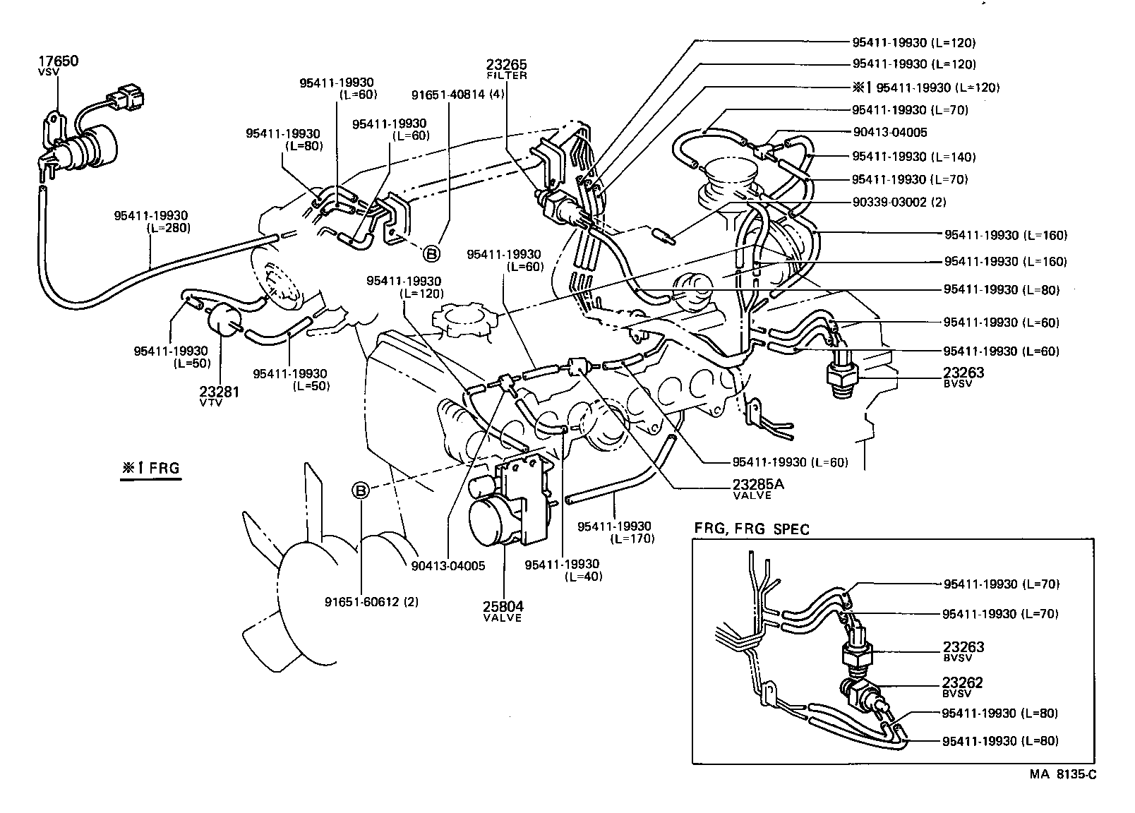 89570-12251 VALVE ASSY, VACUUM SWITCHING product image