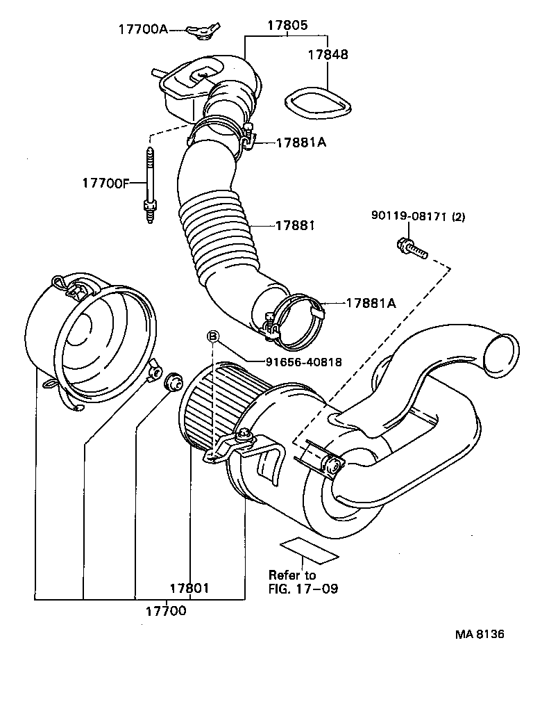 53207-89105 DUCT, AIR CLEANER product image