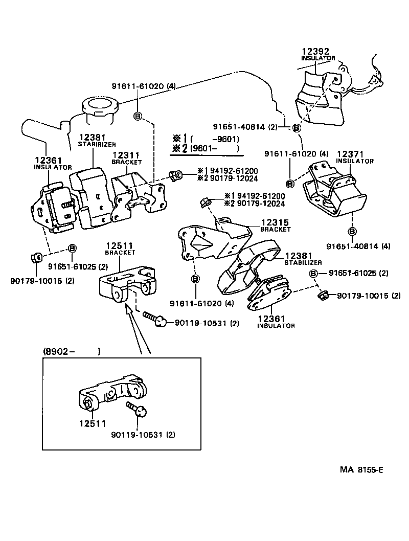 12361-73050 INSULATOR, ENGINE MOUNTING, FRONT product image