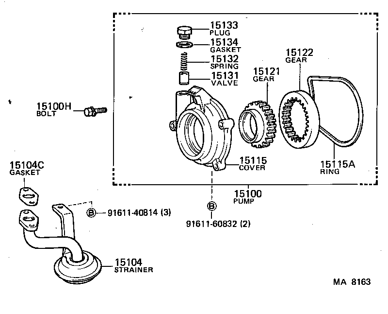 15115-36011 COVER, OIL PUMP product image