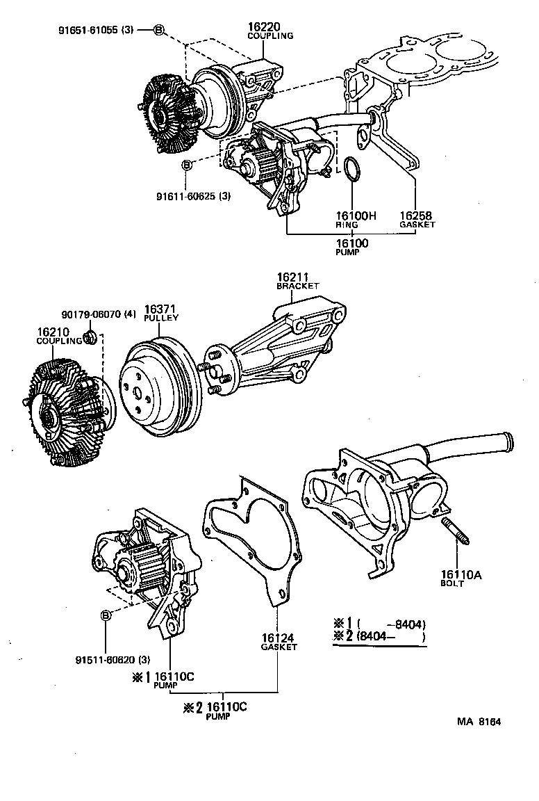 16100-59135 PUMP ASSY, ENGINE WATER product image