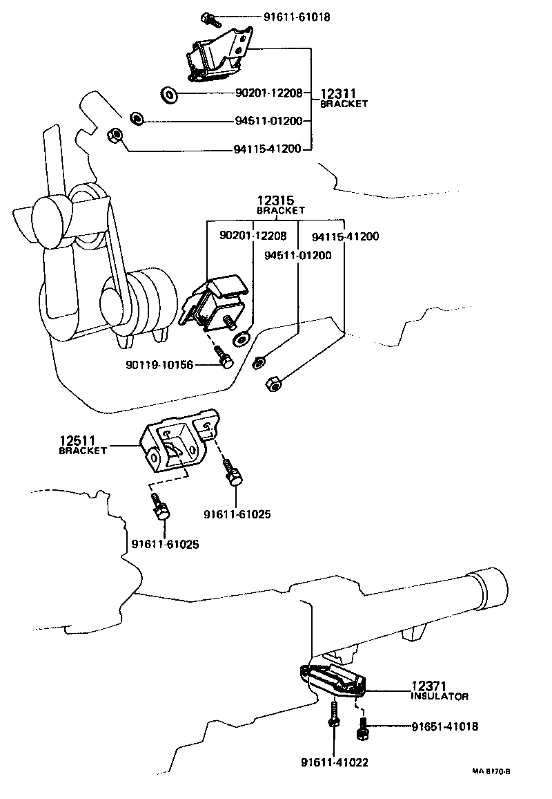 Toyota 12301-29045 BRACKET, ENGINE MOUNTING, FRONT NO.1 RH