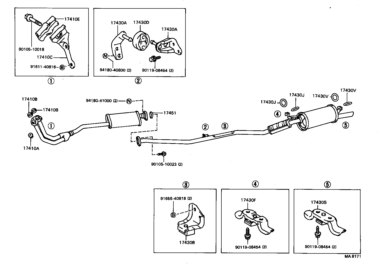 17430-70110 PIPE ASSY, EXHAUST, TAIL product image