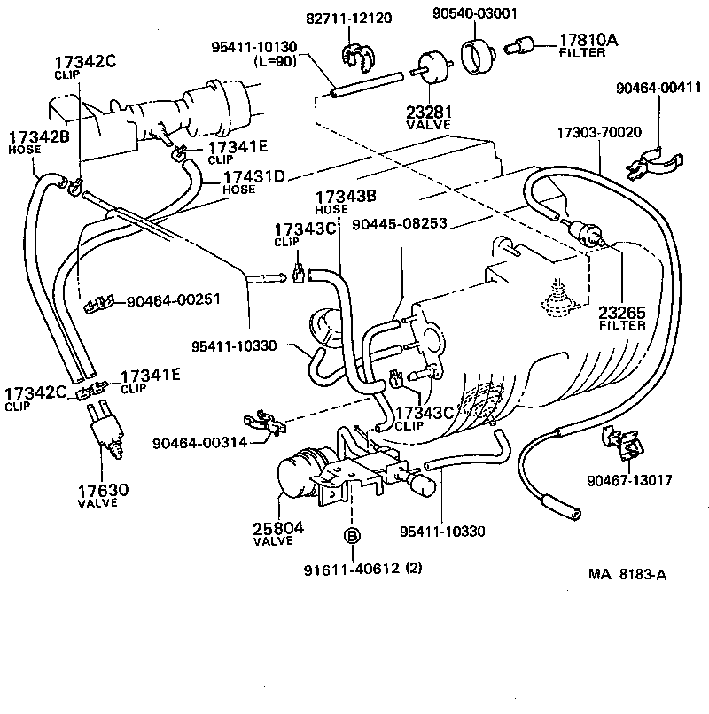 90445-10010 HOSE, NO.1(FOR IDLE-UP) product image