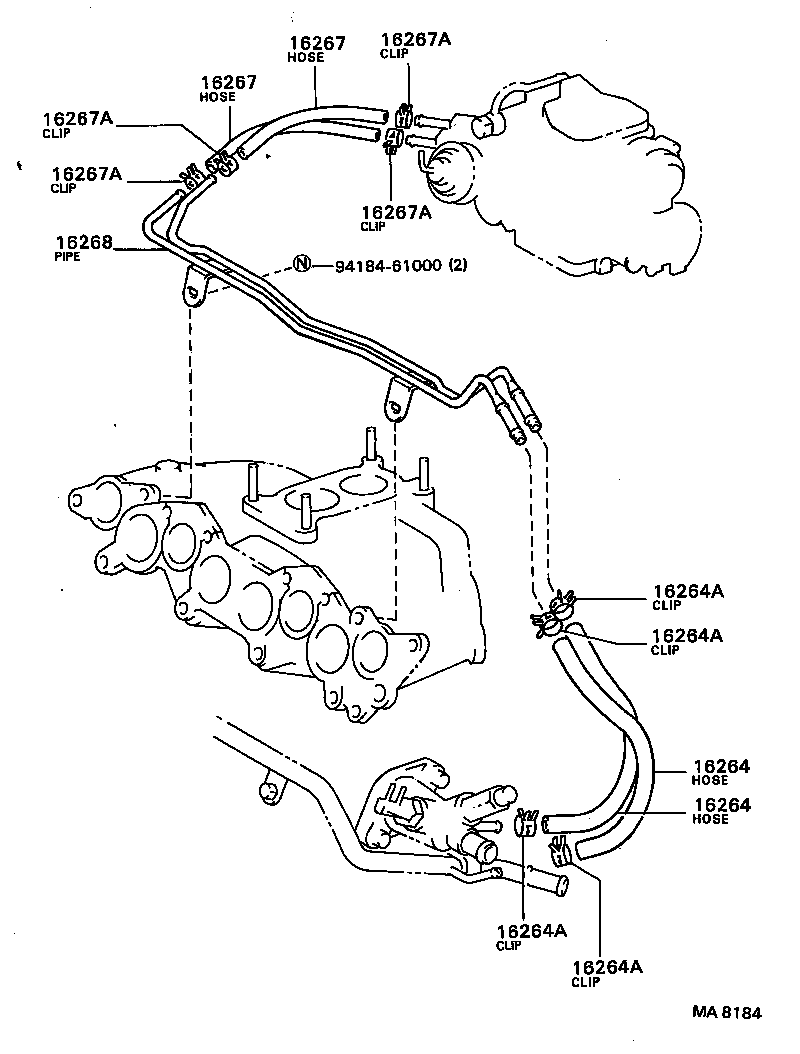 99553-10230 HOSE, WATER BY-PASS, NO.2 product image