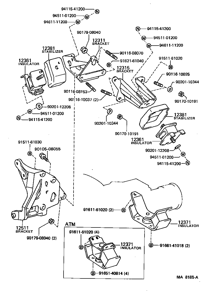 12511-16010 BRACKET, ALTERNATOR, NO.1 product image