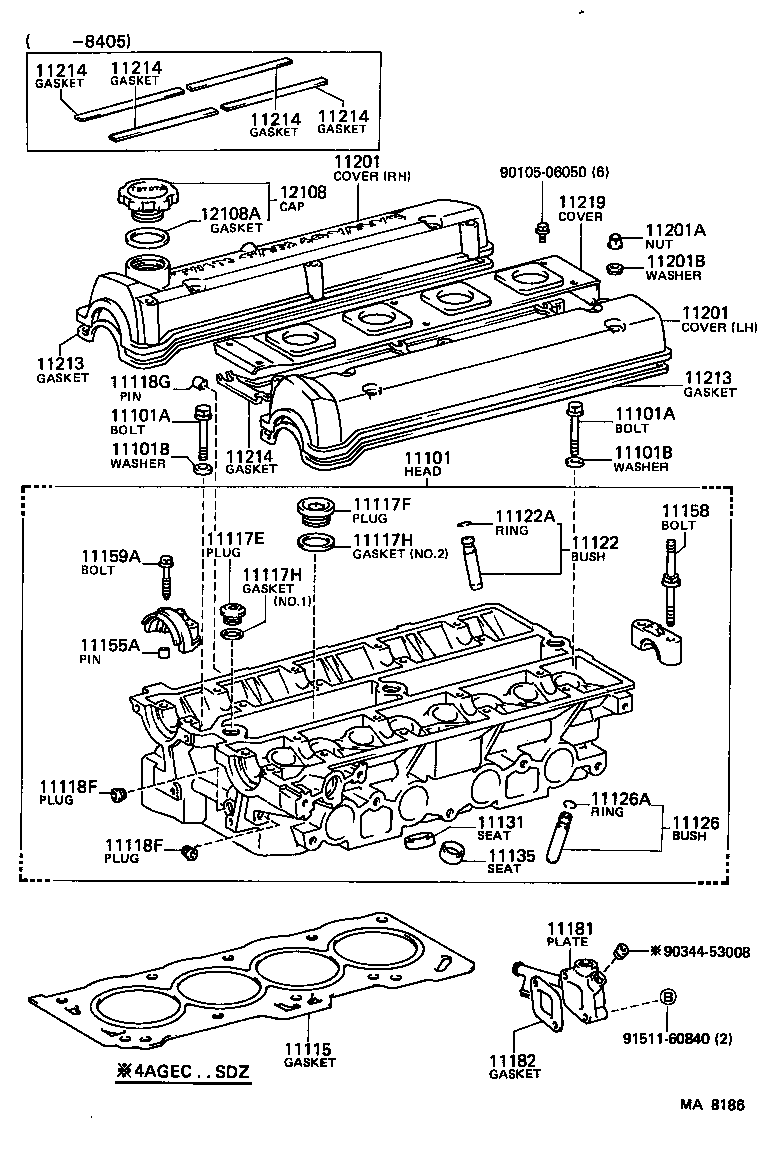 11214-16010 GASKET, CYLINDER HEAD COVER, NO.2 product image