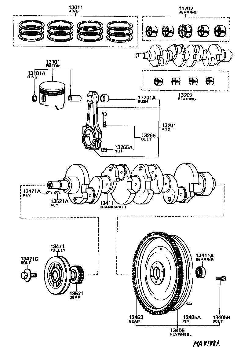 Toyota 13015-38030 RING SET, PISTON