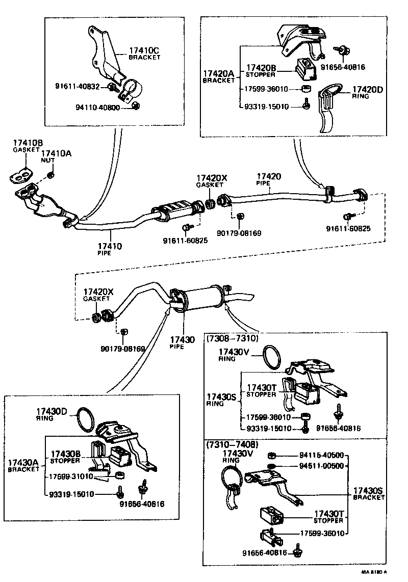 17430-38080 PIPE ASSY, EXHAUST, TAIL product image