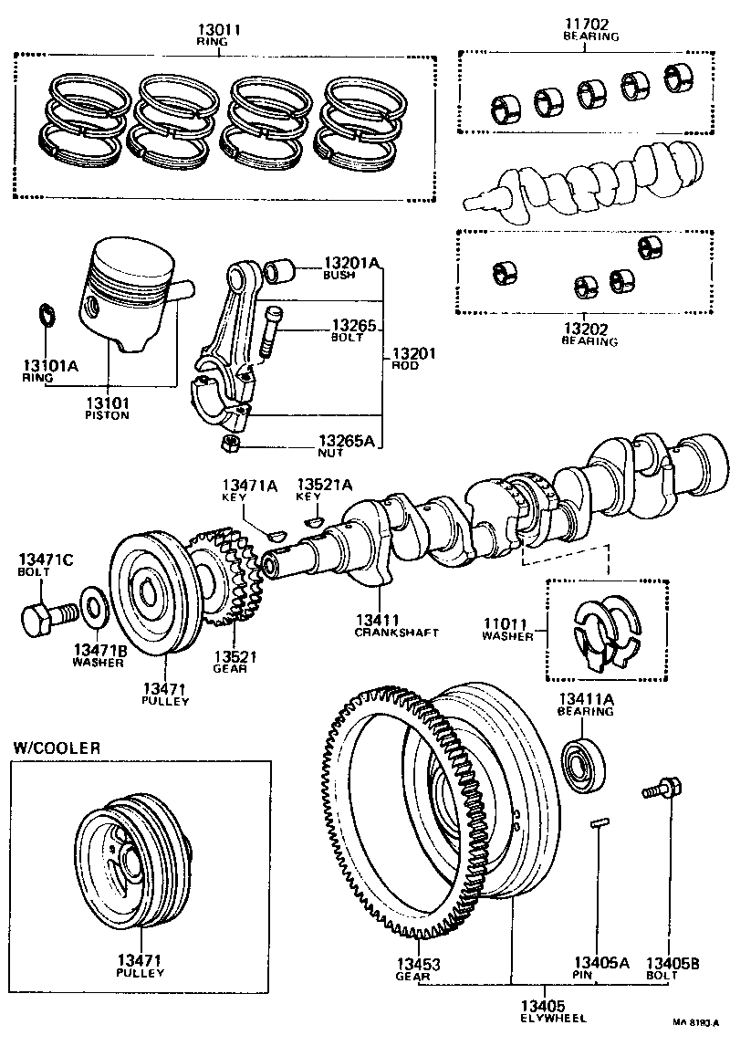 Toyota 13014-27020 RING SET, PISTON