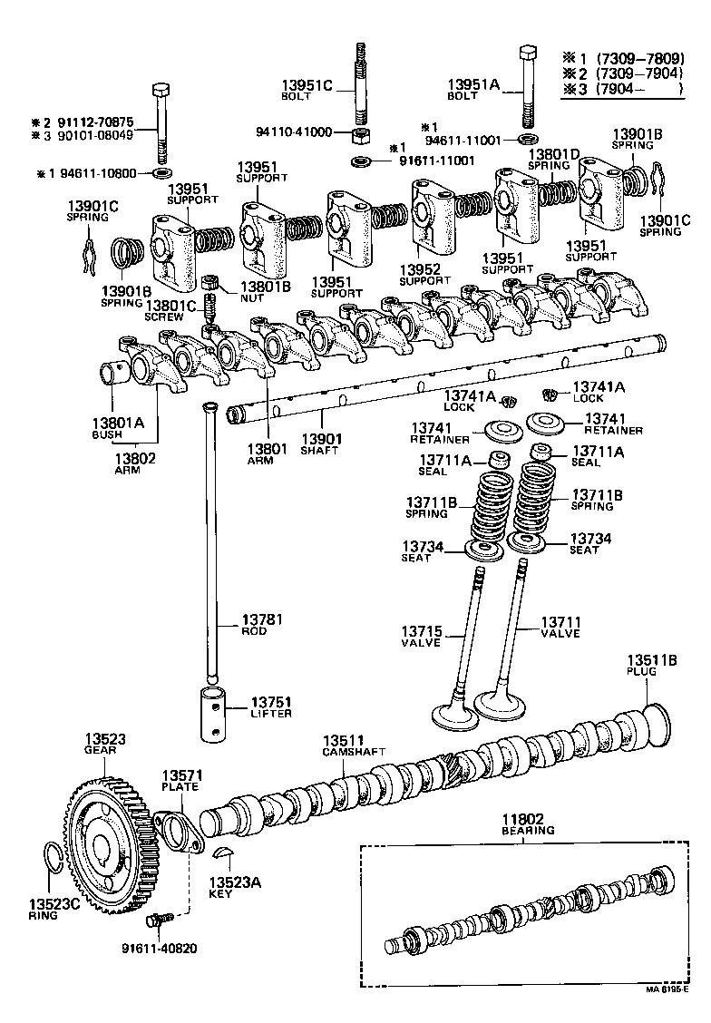11802-77010 BEARING SET, CAMSHAFT product image