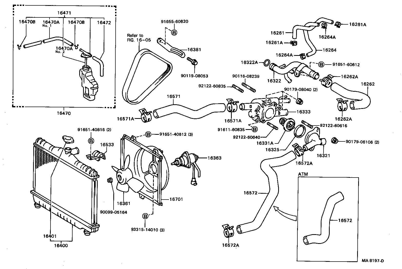 16264-16010 HOSE, WATER BY-PASS, NO.2 product image