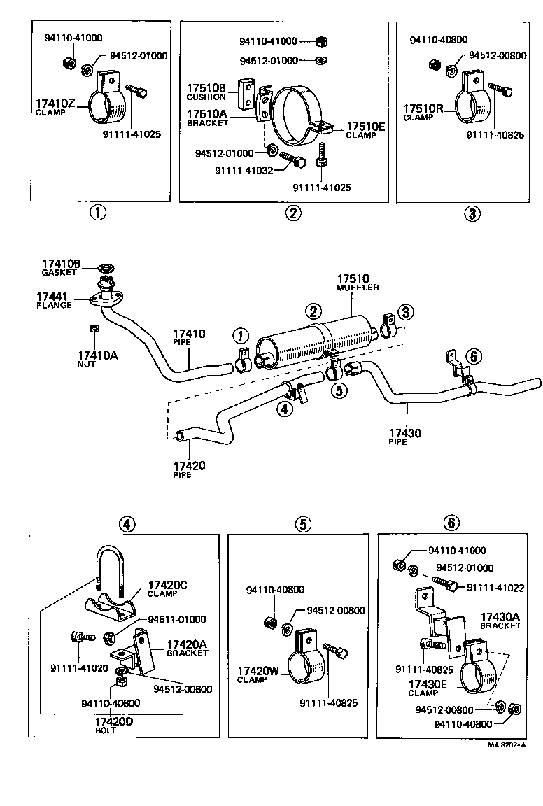 17430-61060 PIPE ASSY, EXHAUST, TAIL product image