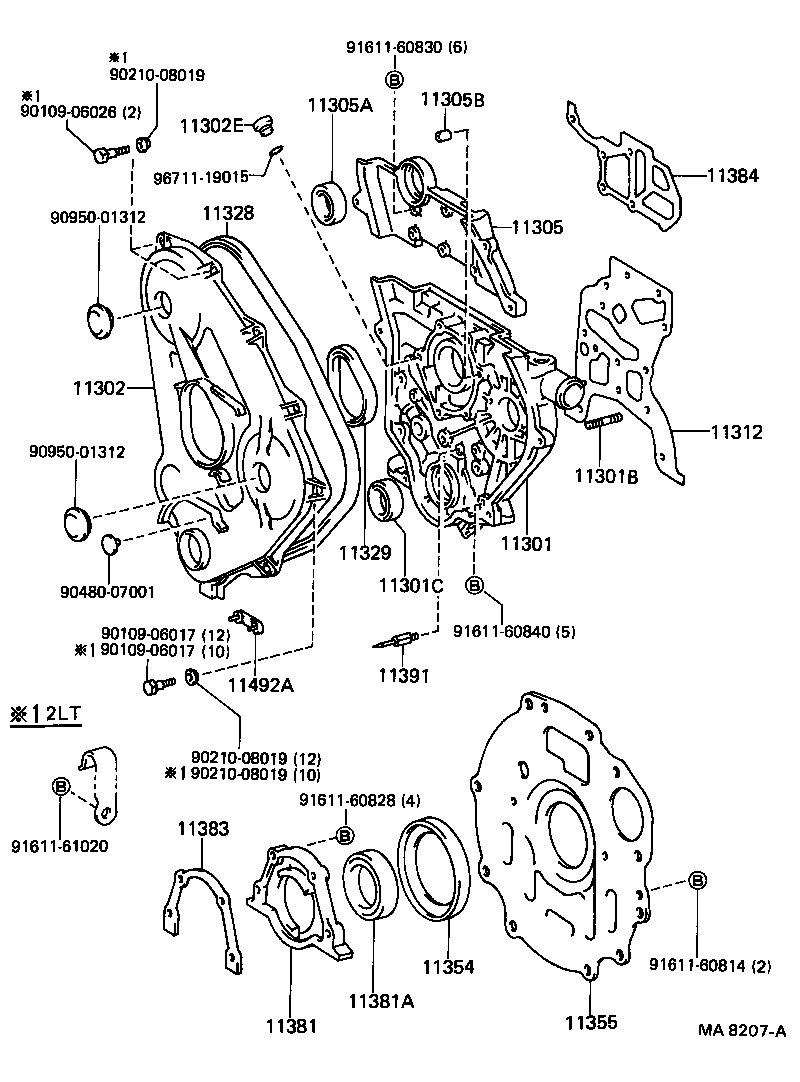 Toyota 11328-65010 GASKET, TIMING BELT COVER, NO.1