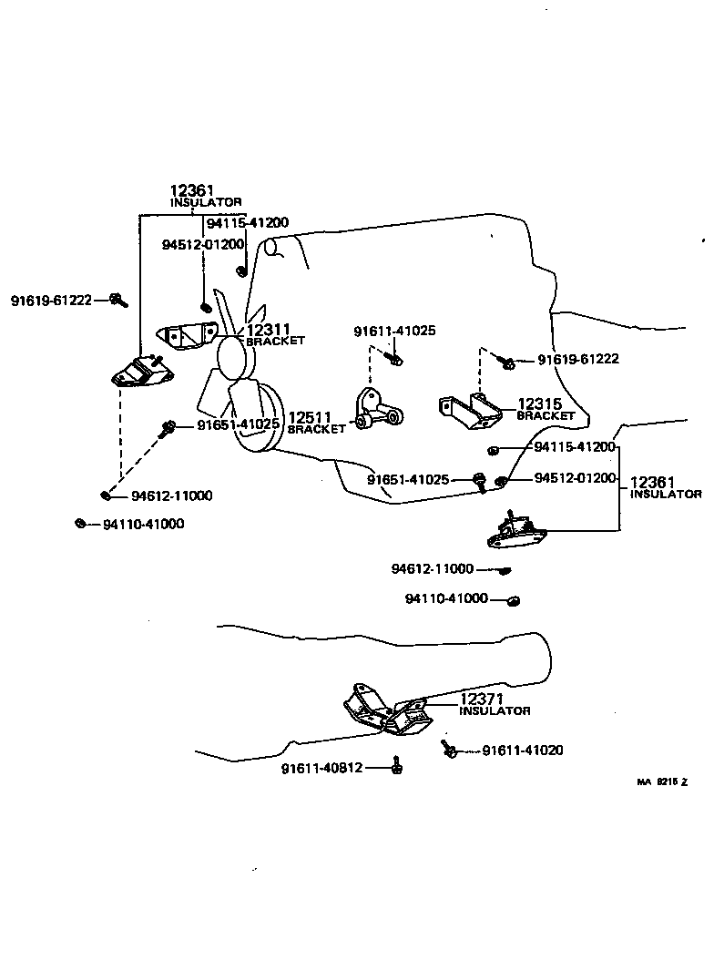 Toyota 12361-39135 INSULATOR, ENGINE MOUNTING, FRONT