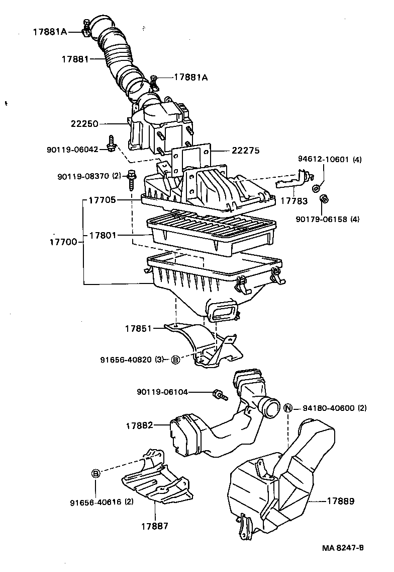 17705-63040 CAP SUB-ASSY, AIR CLEANER product image
