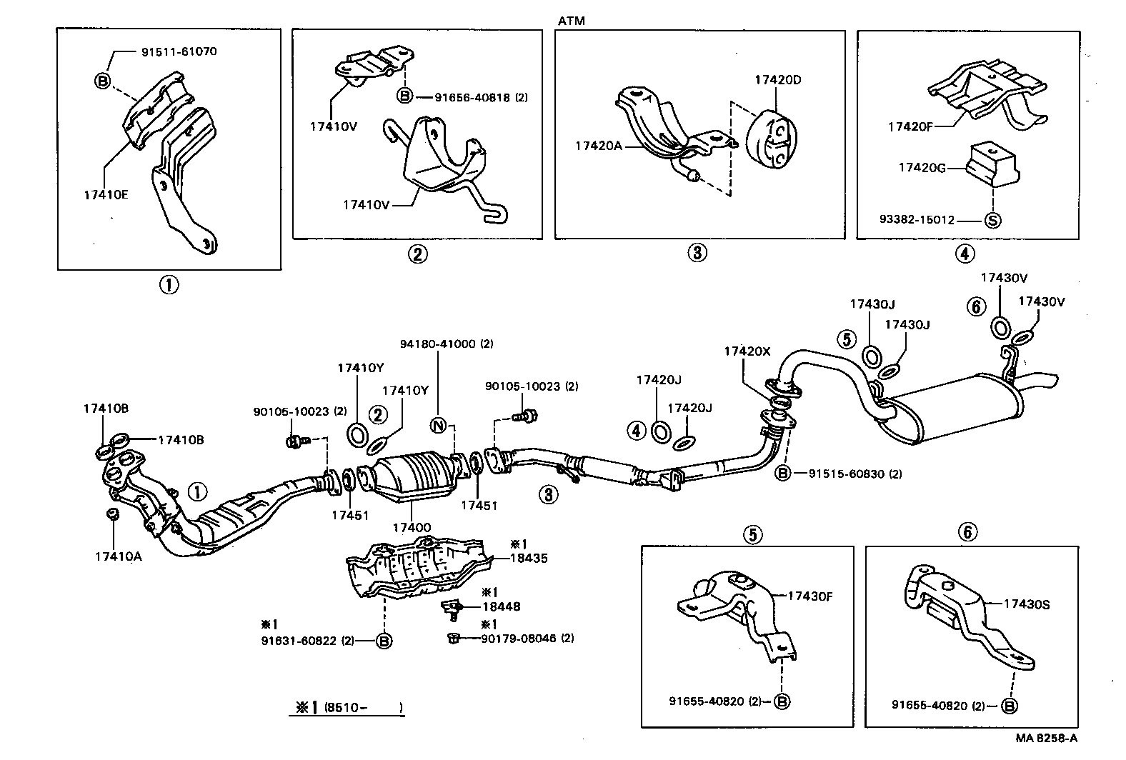 17570-72010 BRACKET, EXHAUST PIPE FRONT (FOR FRONT) product image