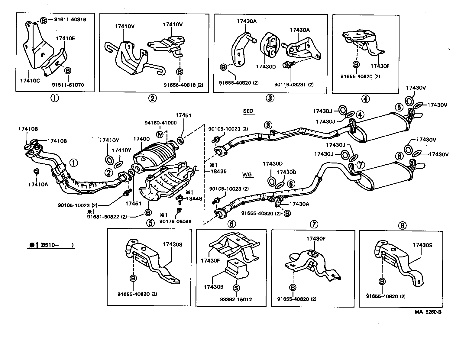 17570-72010 BRACKET, EXHAUST PIPE FRONT (FOR FRONT) product image