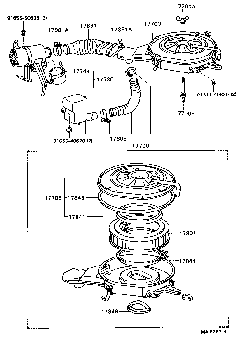17700-64020 CLEANER ASSY, AIR product image