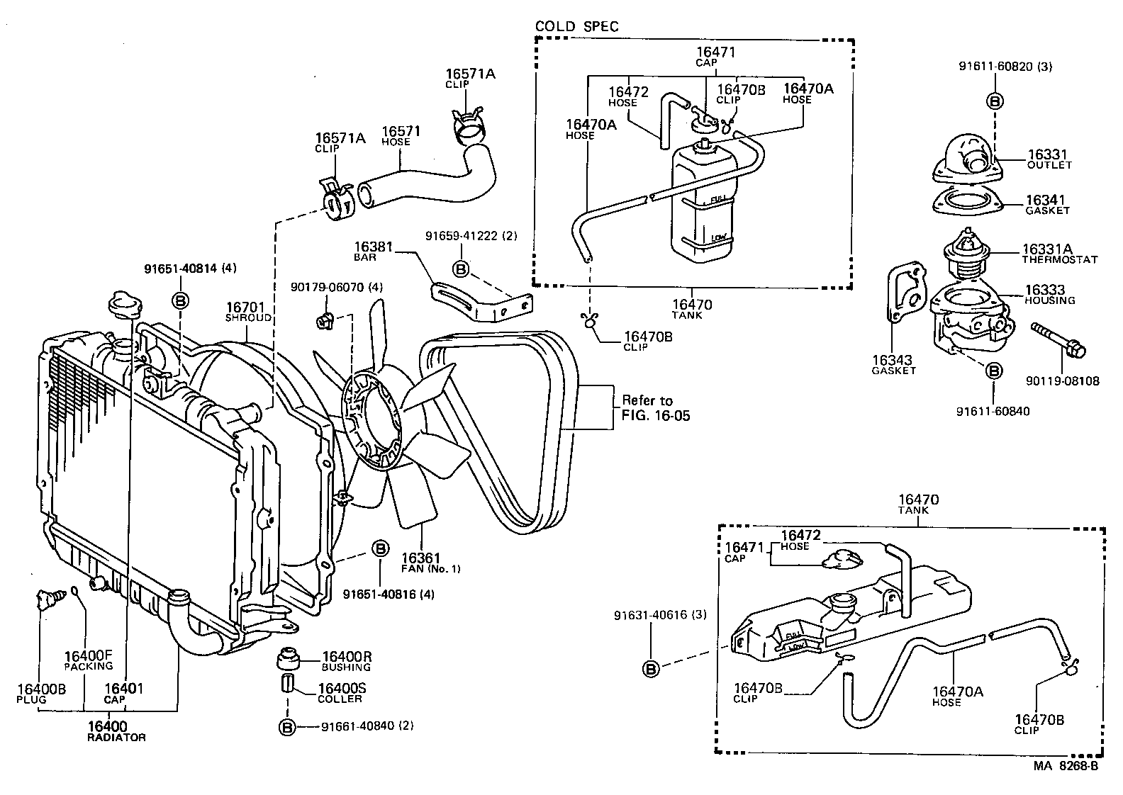 16381-54030 BAR, FAN BELT ADJUSTING product image