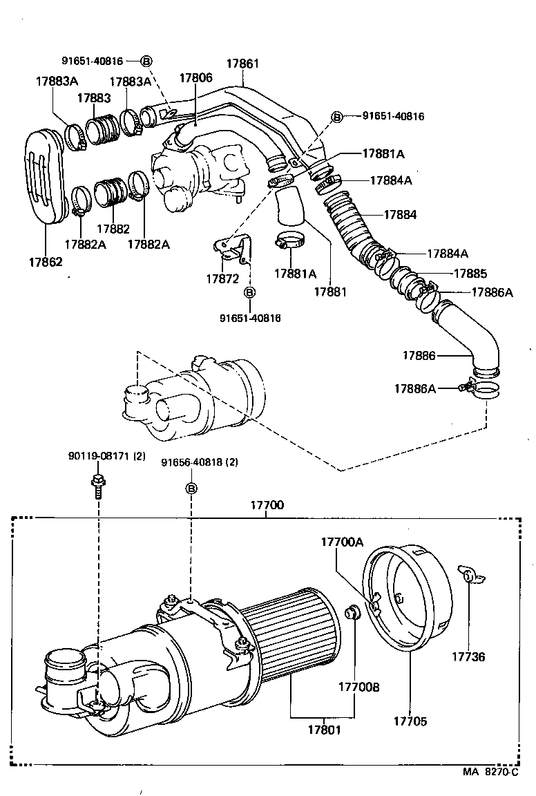 17700-72020 CLEANER ASSY, AIR product image