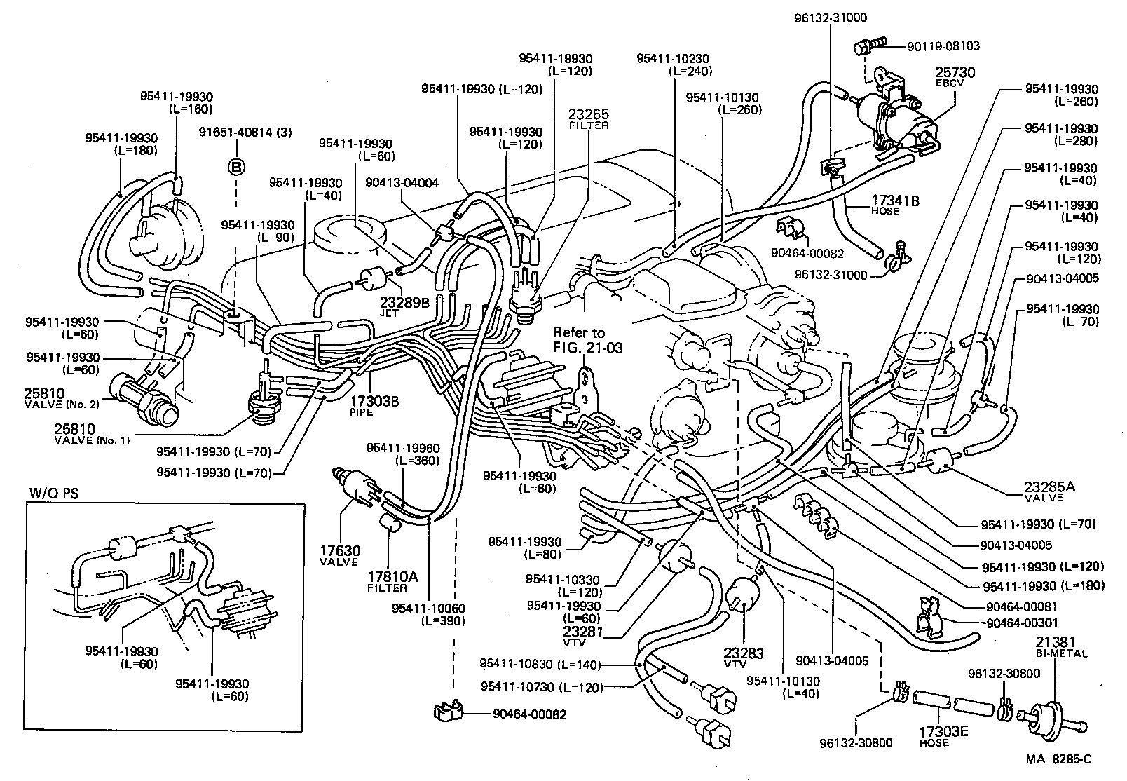 17303-71050 PIPE SUB-ASSY, AIR, NO.1 product image