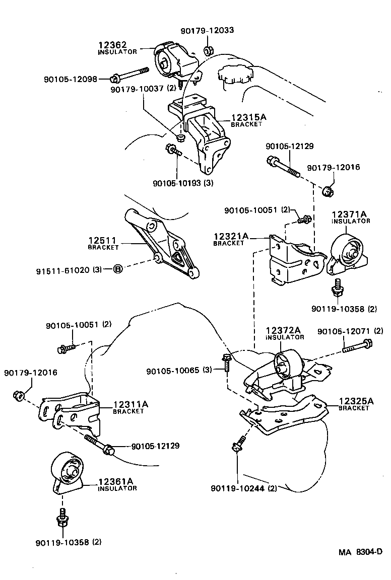 Toyota 12325-63010 BRACKET, ENGINE MOUNTING, LH(FOR TRANSVERSE ENGINE)
