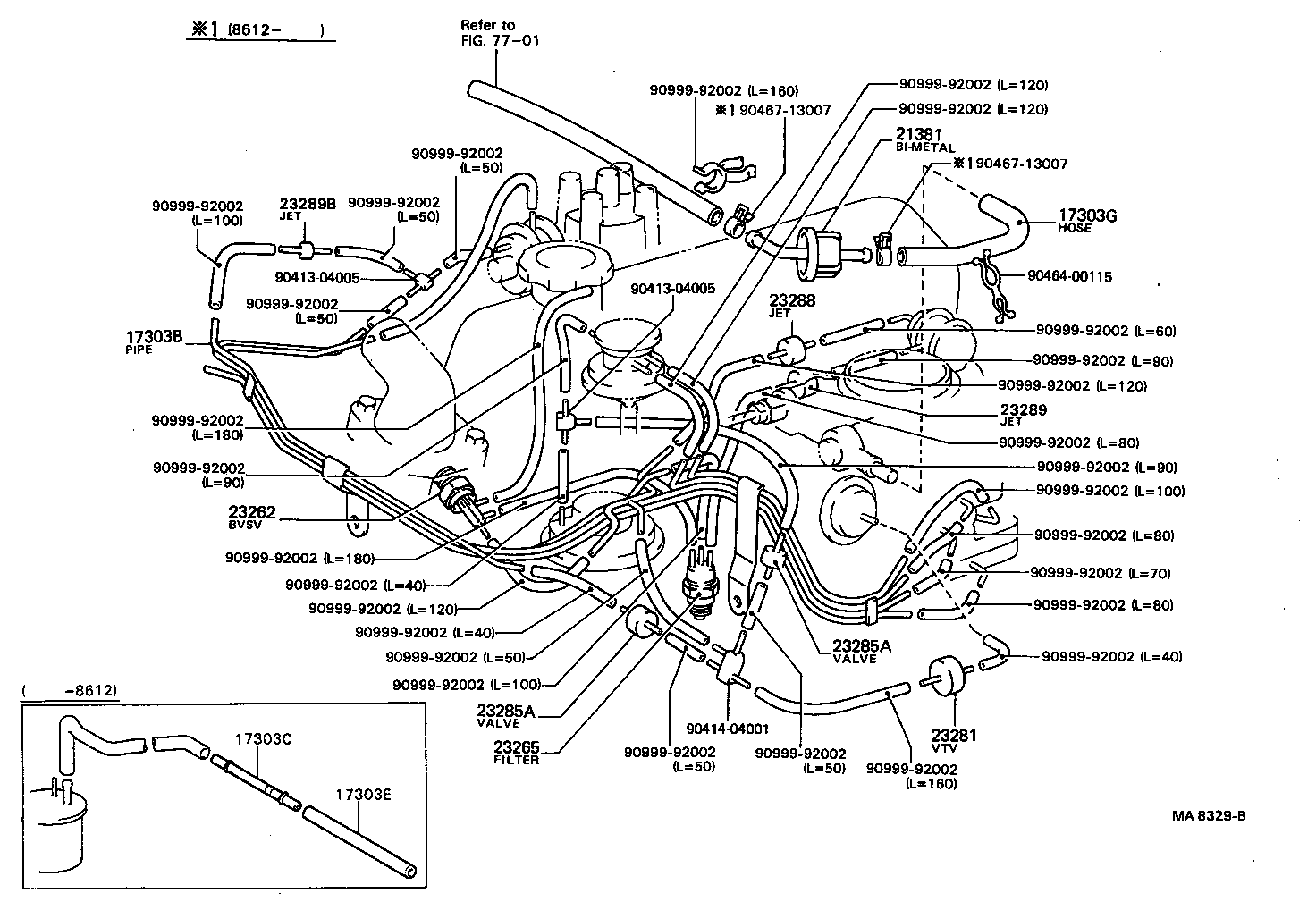 17303-73071 PIPE SUB-ASSY, AIR, NO.1 product image