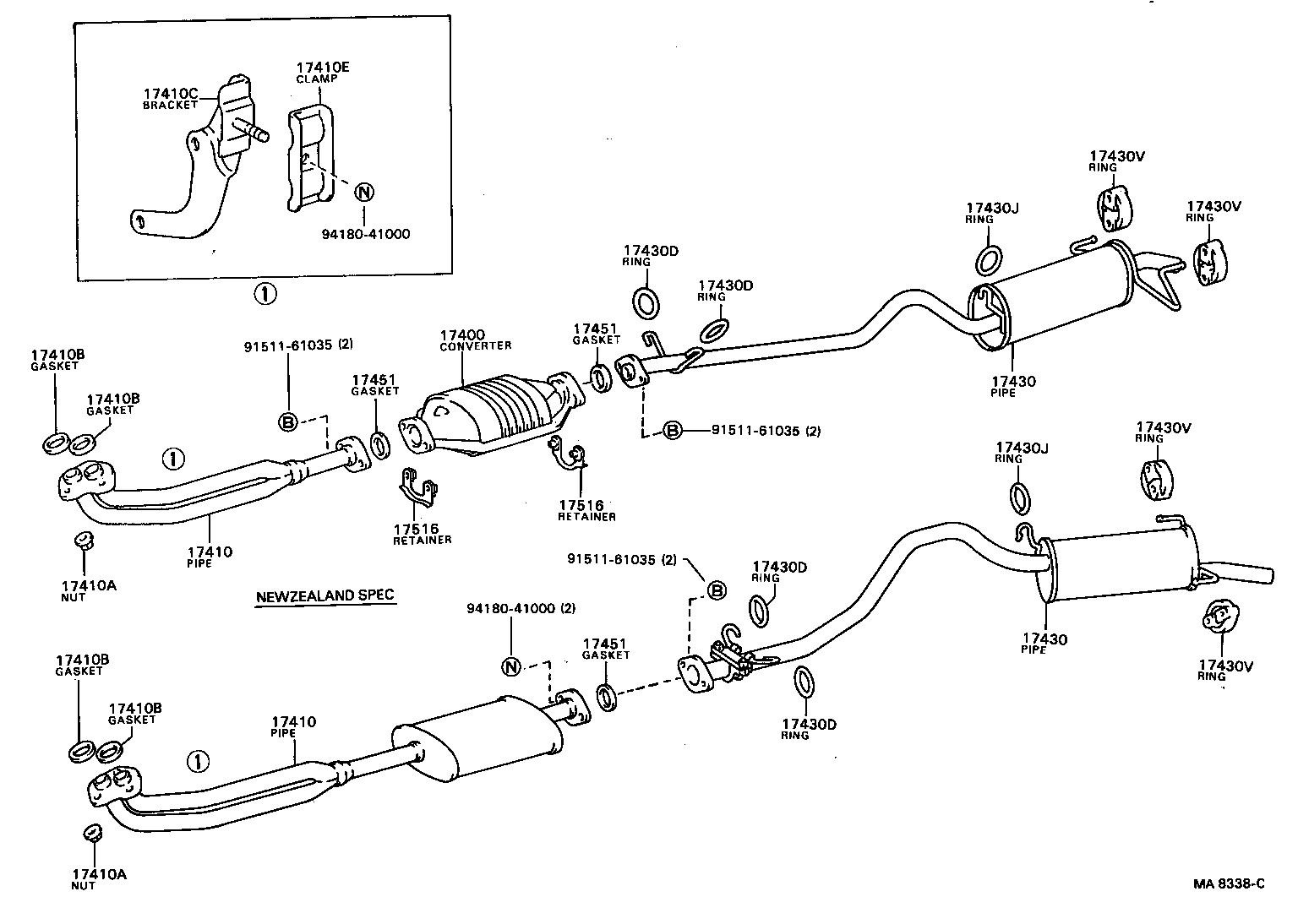17430-72020 PIPE ASSY, EXHAUST, TAIL product image