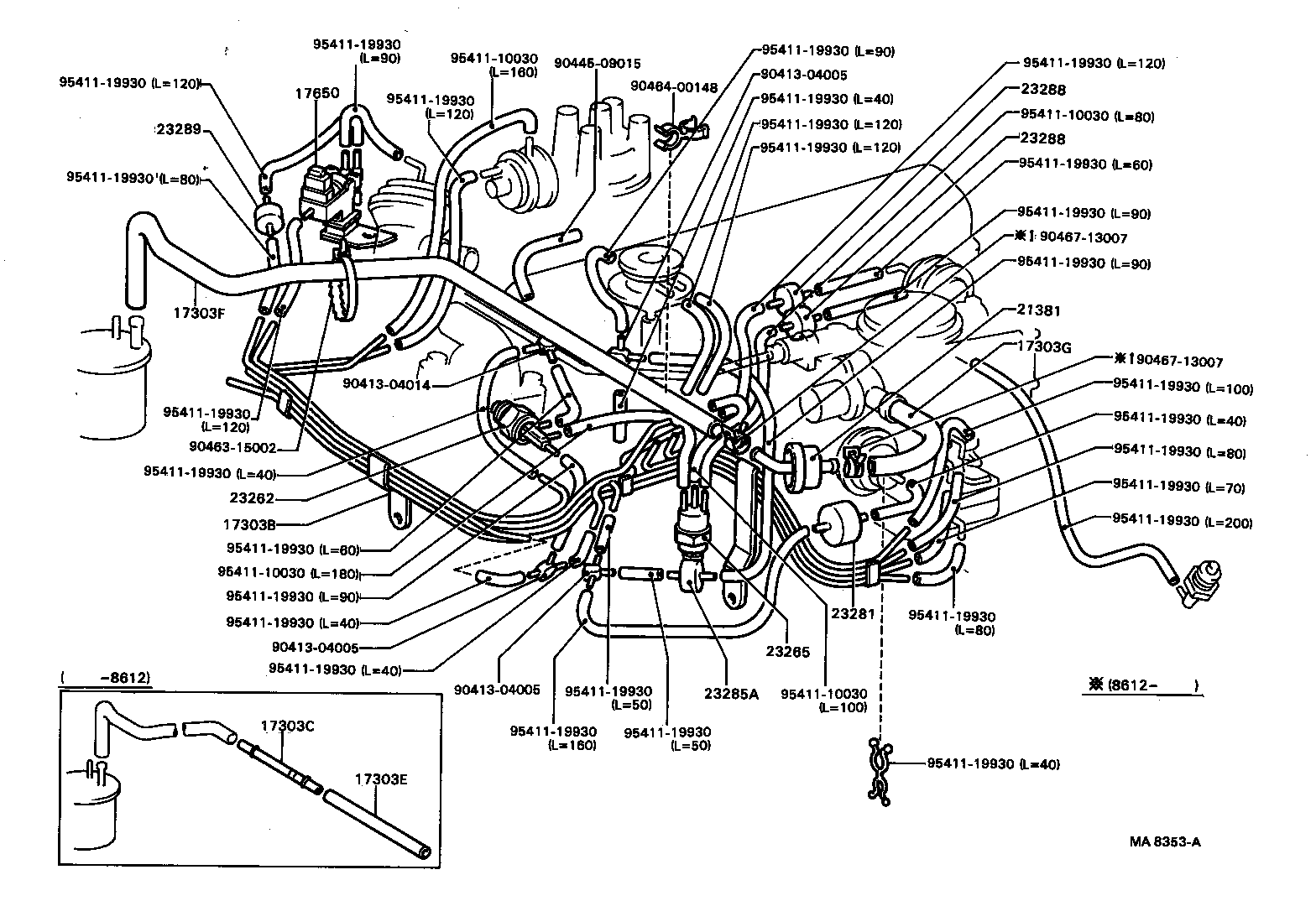 23829-13031 HOSE, NO.2(FOR AIR PIPE) product image